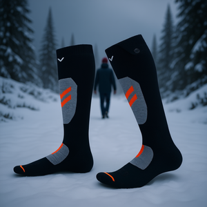 Chaussettes chauffantes taille moyenne, chauffe-pieds électrique, 4 niveaux de chauffe, contrôle par application, pour hommes et femmes, hiver, thermiques, longueur genou - Product Image 2