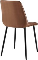 Ensemble de 2 chaises de salle à manger modernes en velours marron, design ergonomique, pieds en métal robustes avec protections pour le sol, pour la maison et le café