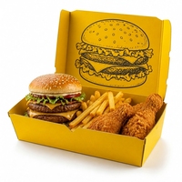 Conteneur alimentaire jetable personnalisé avec logo, écologique, recyclable, biodégradable, pour restaurant, plats à emporter, pliages pour burgers, gaufrage