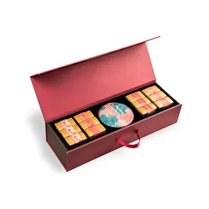 डेज़र्ट मैकरन चॉकलेट के लिए फूड ग्रेड मैग्नेट पेपर बॉक्स को स्टैंड अप करें कस्टम लोगो प्रिंटिंग