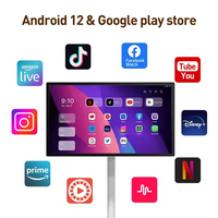 Écran LED 22 pouces pour affichage publicitaire intérieur/extérieur, totem mobile rechargeable sur batterie, personnalisable pour aéroport