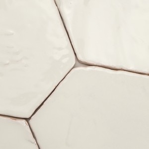 Piastrella Esagonale Vitri Vintage Bianco Etna 11 X 12,5 Cm Smaltata con Bordi Irregolari - Product Image 4