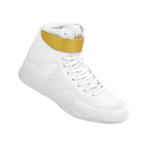 Chaussures de boxe en gros respirantes en maille pour l'entraînement, chaussures de lutte, chaussures de kickboxing avec semelle extérieure en caoutchouc antidérapante et sangle de cheville - Product Image 3