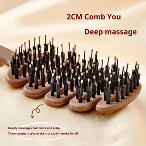 Brosse à <span class=keywords><strong>cheveux</strong></span> Songta compacte en ABS avec poils de sanglier, pour soins capillaires, massage du cuir chevelu, démêlage et coiffage antistatique - Product Image 4