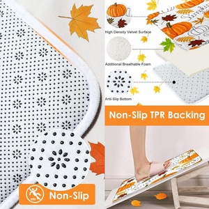Cortina de Ducha de Poliéster con Diseño de Calabazas Naranjas y Hojas de Otoño, Impresión Digital, Impermeable, Personalizada, Moderna, Venta al Por Mayor 2 - Product Image 4