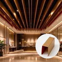 Plafond en aluminium durable en forme de U, profilé en U recouvert de film pour la décoration des murs et plafonds intérieurs