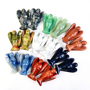 Décorations en cristal en gros, artisanat de sculpture, quartz rose, <span class=keywords><strong>aventurine</strong></span>, obsidienne, jaspe, multi-matériaux, ange pour collection - Product Image 2