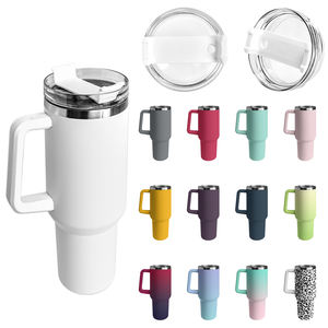 Vaso Térmico de Acero Inoxidable de Doble Pared de 40 oz con Logotipo Personalizado, Vaso Térmico de 40 oz de 1.ª Generación con Asa y Pajita - Product Image 1