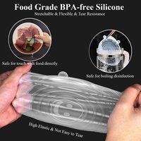 Couvercles extensibles en silicone réutilisables et couvercles d'aliments pour le stockage des aliments Pièces de batterie de cuisine