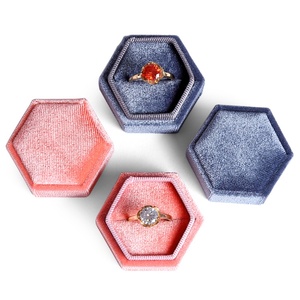 Wholesale Hexagonal Velvet Jewelry Boxes Promise <b>Ring</b> Case Pendant Bangle Bracelet Jewelry <b>Storage</b> Boxes - Product Image 4