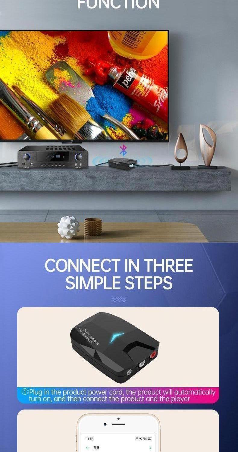 convertisseur audio sans fil numérique vers analogique et récepteur bluetooth-5