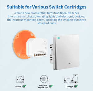 مفتاح حائط ذكي صغير يعمل بالواي فاي مع قاطع دائرة كهربائية يدعم التحكم الصوتي عبر أليكسا وتطبيق الحياة الذكية للتحكم عن بعد - Product Image 3