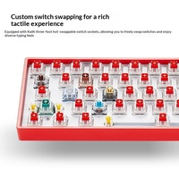 Clavier de jeu sans fil HEXGEARS BOX68 68 touches, tri-mode BT, interrupteurs Kailh, hot-swappable, keycaps PBT avec joint, RGB, 1000Hz, 2900mAh