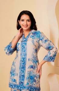 Ensemble coordonné en tissu doux, confortable à porter toute la journée, ensemble coordonné en coton imprimé, ensemble décontracté élégant pour l'été, fabriqué par le fabricant à prix de gros - Product Image 5