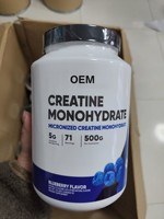 Fabrication OEM sous Marque Blanche Créatine Monohydrate 500g en Poudre Pré-Entraînement Pure en Vrac 200 Mesh pour la Vente en Gros