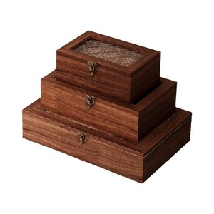 Wooden Desktop Organizer With Flip Lid Storage <b>Box</b> For Jewelry And Small Items Natural Wood Color - Product Image 5