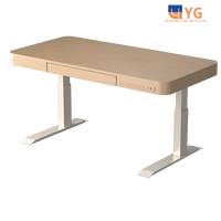 Table basse électrique réglable à finition grain de bois moderne Ascenseur à double moteur Portée de 380 à 840mm Capacité de charge de 120kg Assemblage facile