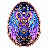Œuf de dragon miniature en cuivre pur 999 de 5 oz, série animale, coloré, en relief, édition de collection premium pour collectionneurs