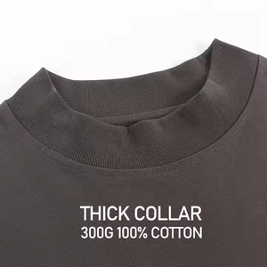 Camiseta holgada a la moda para hombre, camisetas de entrenamiento atlético con cuello redondo, Camiseta básica de algodón Premium de manga corta de peso pesado - Product Image 5