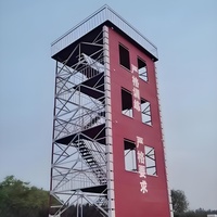 Tour d'entraînement à la simulation d'incendie multi-étages galvanisée à chaud, en acier certifié ISO, pour la formation et la pratique des pompiers