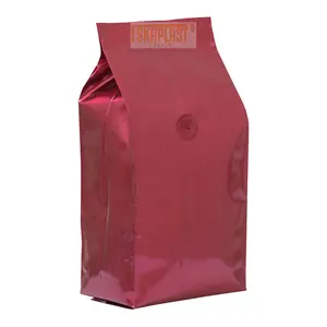 Claret-Bolsa de refuerzo lateral de aluminio rojo, bolsa de pie, embalaje de papel de aluminio, bolsa con cierre de cremallera, Doypack Mylar, almacenamiento de alimentos