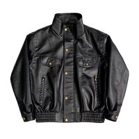 Veste en cuir PU rétro cool noire TT, style motard, avec un toucher haut de gamme pour l'automne