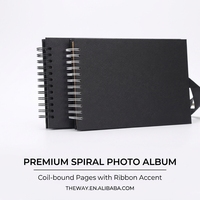 Kit de scrapbooking A4 DIY avec 40 pages noires, album photo et livre d'or de mariage, reliure spirale pour croquis au crayon