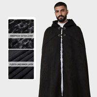 Thobe en daim épaissi doublé de fourrure avec capuche, coupe ample, coupe-vent et chaud, vêtement islamique modeste pour homme, direct usine
