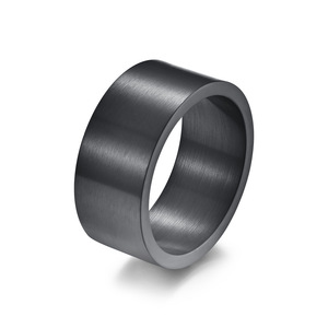 Bague en acier inoxydable titane brossé mat de 10 mm en gros |   Bague vintage en argent, mode hip-hop pour homme - Product Image 3