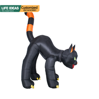 Décorations de cour pour Halloween Gonflables géants de 10 pieds Décorations d'extérieur pour Halloween Gonflables pour chat noir
