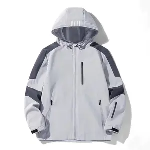 Veste de sport imperméable personnalisée de haute qualité pour hommes imperméable à capuche léger manteau de loisirs coupe-vent pour la randonnée voyage en plein air