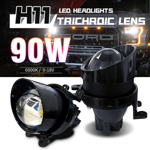 Lampu Depan LED 3 inci Lensa Laser LED Lampu Kabut Ganda Putih Kuning Sudut Universal Lampu Mobil Cocok untuk <span class=keywords><strong>Lada</strong></span> - Product Image 1