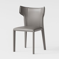 Chaise de salle à manger en cuir de selle italien style nordique, luxe léger, haut de gamme, avec dossier et soutien lombaire, pour la maison et les restaurants