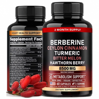 Capsules de berbérine et suppléments à base de cannelle de Ceylan à marque privée OEM, 60 gélules avec curcuma pour le soutien immunitaire