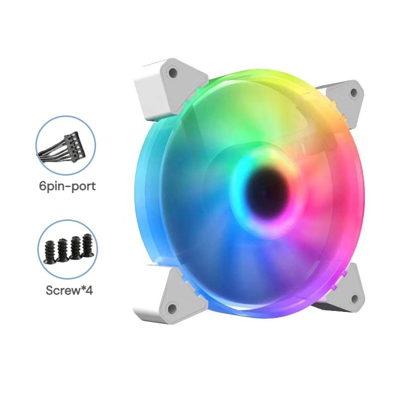 Ventilateur arc-en-ciel blanc à 6 broches (120 mm)