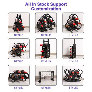 Estante de exhibición de metal moderno negro inclinado para botellas, mueble de suelo para garrafeira, cantineta de vino, estantería para vinos hasta el techo - Product Image 6