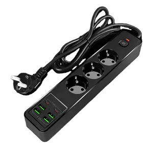 2m 6ft Series BKL-03 EU 3AC Universal multifunctional portable surge protector power strip extension socket for UK outlet