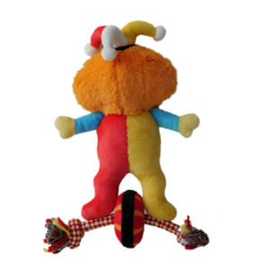 Nuovo Design di alta qualità all'ingrosso Clown da circo con un cappello su un monociclo giocattoli per cani peluche cane giocattolo da masticare - Product Image 4