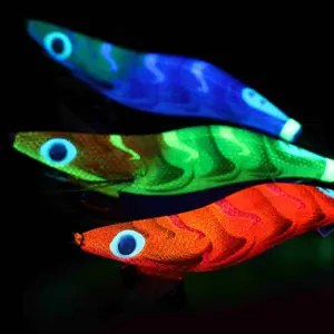 Jepang Yamashita Baru Kayu Udang Egi Oh Seri Cahaya Hidup UV Reflektif Squid Hook Umpan