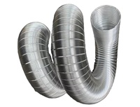 Tuyau de ventilation semi-rigide flexible en aluminium et acier inoxydable de forme rectangulaire améliorée pour systèmes CVC d'hôtel, montage mural