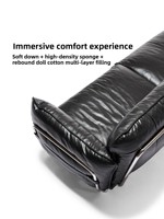 Canapé en cuir style Bauhaus, pieds en métal modernes, canapé italien minimaliste de luxe en tissu et cuir pour salon
