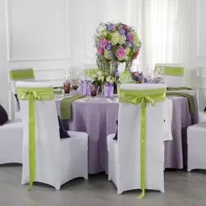 프리미엄 품질 호텔 폴리 양면 새틴 장식 스판덱스 식사 이벤트 의자 커버 연회 결혼식