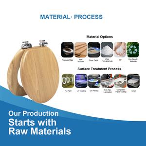 17in famiglia moderna in legno modellato bagno <span class=keywords><strong>Wc</strong></span> Soft Close Bidet copriwater sedile con cerniere in metallo per uso domestico - Product Image 4