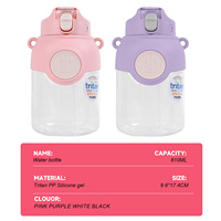 Aohea 810ml bouteille d'eau de sport écologique sans BPA pour enfants avec paille pour boire directement