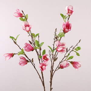 Artificial Magnolia Flowers Silk Pink Multi Headed High Simulation Wedding Home Decor - Product Image 1