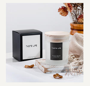 Bougie parfumée en cire de soja en forme de verre avec couvercle en bois transparent, sans fumée, parfumée, cadeau - Product Image 3