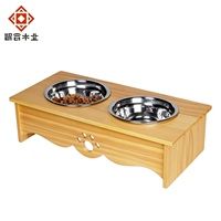 Prix usine clair pin grain de bois stable chat chien bol rack personnalisé haut de gamme en bois tables à manger pour animaux de compagnie