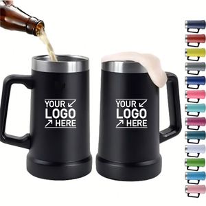 Taza de Cerveza de 24 oz con Asa, Diseño Clásico, Aislamiento de Doble Pared, Acero Inoxidable con Recubrimiento en Polvo, Logotipo Personalizado - Product Image 1