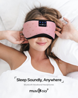 Masque de sommeil Bluetooth 5.4 avec musique, design plat, doux, respirant, anti-lumière, idéal pour les voyages et la sieste, prise en charge des commandes personnalisées