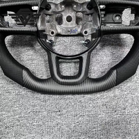 Volante de fibra de carbono para agarre de cuero perforado Jeep Compatible con modelos Wrangler Grand Cherokee